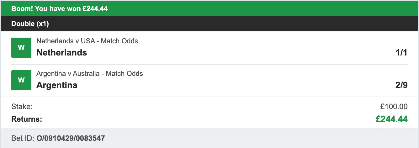 Your World Cup Tipster - Winner Double - 2022-12-03