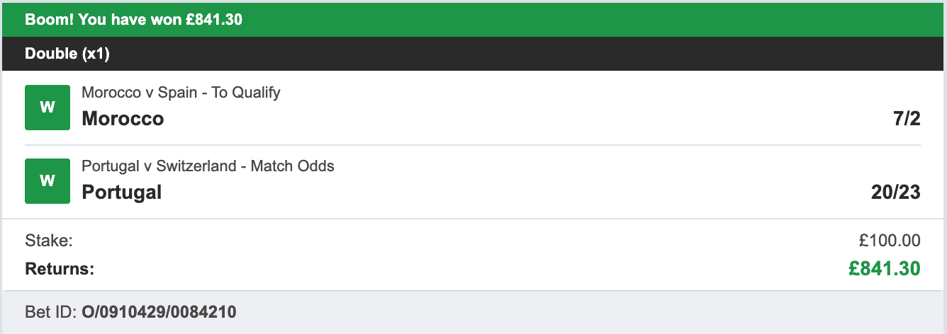 Your World Cup Tipster - Winner Double - 2022-12-06